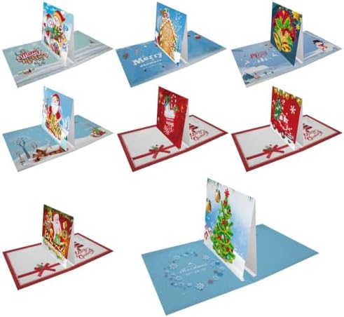 8PCS Merry Chrismas DIY Greeting Card Kits with Envelopes Diamond Art Greeting Cards Diamond Art Cards Kits for Adults DIY Crafts Family Friend Gifts - Image 7