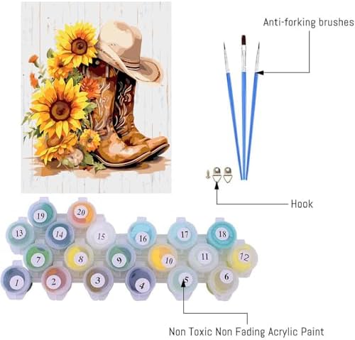 AIBOERL Paint by Numbers Kit for Adults Beginner, Boots, 12X16In - Image 3
