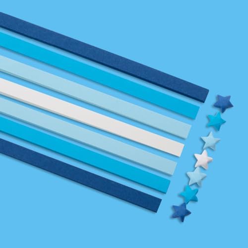 Origami Paper Stars, Colorful Handcraft Origami Lucky Star Paper DIY Paper Arts Creativity Hand Art Crafts (Blue gradient (1350) sheets) - Image 3