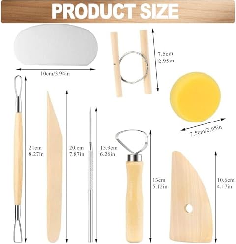 LINPHCEY 8Pcs Clay Sculpting Tools Set Perfect for Polymer Air Dry Modeling Clay Beginners & Professionals Ideal for DIY Pottery & Ceramics Tools for Clay Sculpey Sculpting & Crafting - Image 3