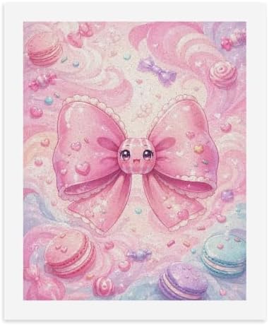 Lyngora Paint by Numbers Kit for Adults Beginner Art Decor Pink Candy Bow - Image 2