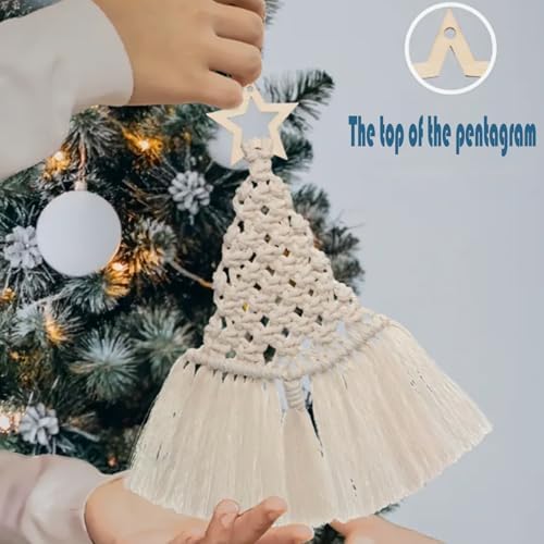 mdgfge 3 Pack Christmas Tree DIY Macrame Kit, Christmas Macrame Woven Boho Christmas Tree Decorative Hanging Ornaments Assembled DIY Kits for Beginners Xmas Holiday Party Wall Hanging Supplies - Image 5
