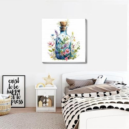 VIGEGU Bottle Flowers Paint by Numbers Kit for Adults Beginner with Framed - Image 3