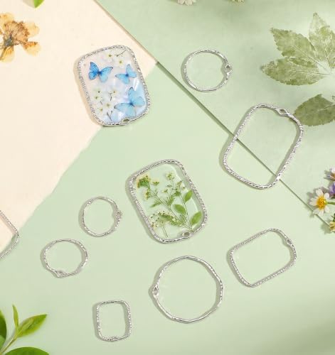 30 Pcs Open Bezels For Resin Jewelry Making, 6 Styles Open Bezels Resin Pendant - Image 7