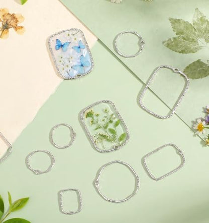 30 Pcs Open Bezels For Resin Jewelry Making, 6 Styles Open Bezels Resin Pendant - Image 7