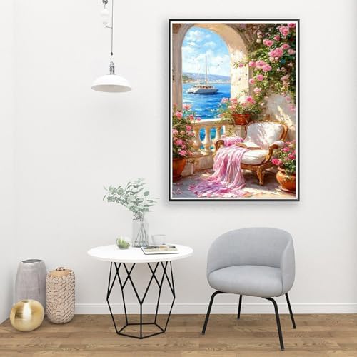 YarnMate Scenery Paint by Numbers for Adults,Resting by Lake Paint by Number for Adults Beginner,Easy Acrylic Paint by Number on Canvas for Relax and Home Wall Decor 16X20 Inch (Without Frame) - Image 4