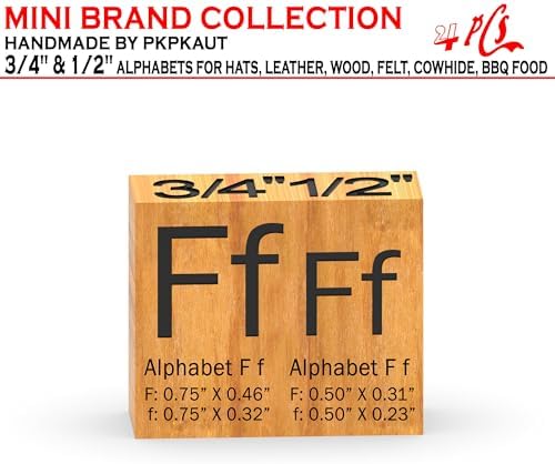 4Pcs Letters Branding Iron for Wood, Leather Branding Stamp (F f) - Image 2