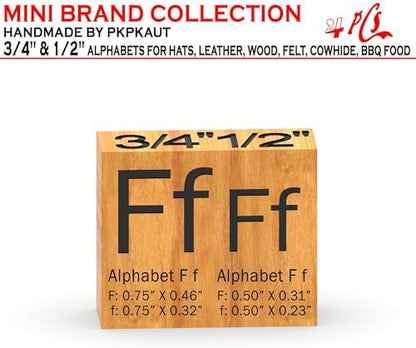 4Pcs Letters Branding Iron for Wood, Leather Branding Stamp (F f) - Image 2