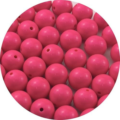 40pcs Acrylic Round Beads for Crafts 16mm Resin Candy Color Spacer Beads with Hole for Jewelry Making Sewing Crafts Decoration Necklaces Bracelets Earrings Supplies(Rose Red) by Unknown