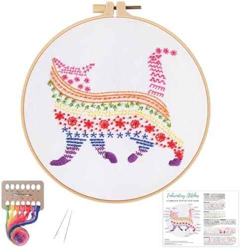 Louise Maelys Cute Cat Embroidery Kit for Beginners Creative Set by LouiseMaelys