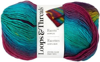 Loops & Threads Facets Yarn - Yarn for Knitting, Crochet, Weaving, and Arts & Crafts - Multi, Acrylic, 3.5 oz - Image 5