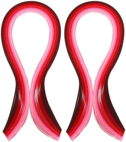 PATIKIL 390 x 7mm Rainbow Quilling Strips Paper,200 Pcs Origami Paper Quilling Strip for Art DIY Hand Craft Christmas, Gradient Red by PATIKIL