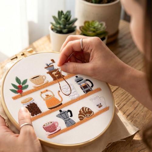 Nuberlic Coffee Bar Embroidery Kit for Beginners - Image 2