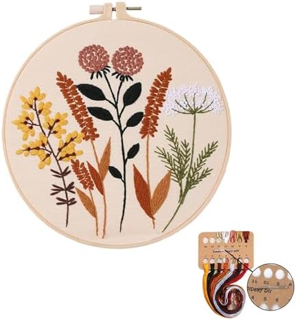 ELTONGUU Beginner Embroidery Kit for Adults, Easy to Learn Floral Patterns by ELTONGUU