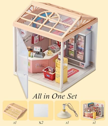 24/7 Convenience Store Miniature House Kit with Light - Image 6
