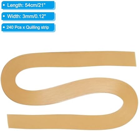 PATIKIL 240pcs Quilling Strips Paper 1/8"(3mm) 21"(54cm) Origami Paper Quilling Strip for Art DIY Hand Craft Christmas, Light Brown - Image 2