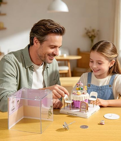 Ice Cream Shop Super Miniature House Kit - DIY Plastic 3D Model Building Set for Adults & Teens, Build Your Own Sweets Dessert Shop with Dustproof Case, Creative Craft Gift for Girls Women - Image 6