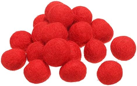 PATIKIL Wool Felt Balls Beads Wool Felting Pom 2cm 20mm Red for Home Decor DIY Crafts Handcrafts Project Pack of 20 by PATIKIL