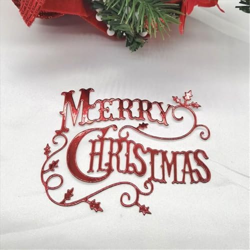 Scrapbooking Die-Cuts, Christmas Metal Cutting Dies for Card Making, Paper Craft Punch Template, Background Embossing Stencils, DIY Album Décor (Merry Christmas-9.2x7.5cm) - Image 4