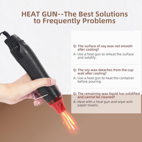 handysienda Candle Making Kit with Hot Plate for Adults, Soy Candle Make Set with Wax Melter for Beginners, Heat Gun, 900ml Pouring Pot Pitcher, Thermometer, Candle Making Supplies Accessories - Image 3