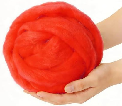 VNAKER 3.4oz Needle Felting Wool Red for DIY Needle Craft Enthusiasts by %22VNAKER%22+Flagship