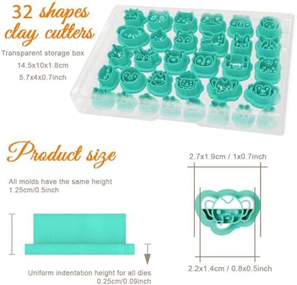 ORIGACH 32 Pcs Mixed Animal Head Polymer Clay Cutters Set - Image 2