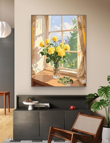 ZRIZQ Paint by Numbers Kit for Adults Beginner,Flower Landscape,16x20 - Image 6
