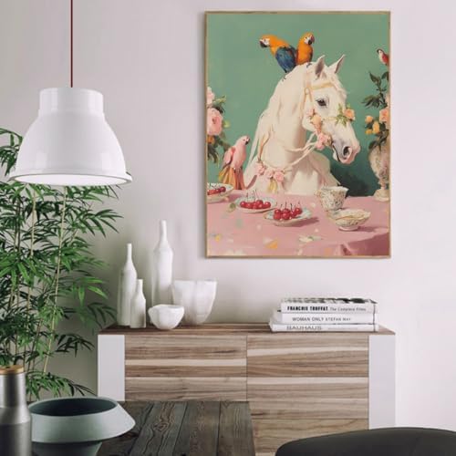 pchmcu Vintage Paint by Numbers Kits for Adults,Horse Parrot Paint by Number for Adults Beginner, Paint by Numbers Kits on Canvas for Home Wall Decor 16x20inch - Image 2