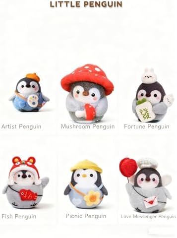 6-Piece Needle Felting Kitl, Penguin-Themed Wool Felting Starter Set (Beginner-Friendly) with Instructions, Foam Mat & Felting Supplies,DIY Craft Animal Home Decor Tutorial (Cute Penguins) - Image 2