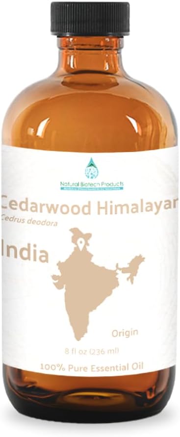 Nature Packaged Cedarwood Himalayan Essential Oil - 100% Pure Steam Distilled Natural Cedarwood Himalayan Oil (Aceite de Cedro) from Natural Biotech NBT India for Aromatherapy & DIY Projects - 8oz