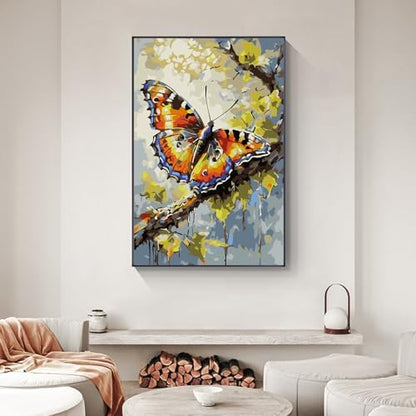 Yezavesu Framed Paint by Numbers Kit for Adults Beginner & Kids Ages 8-12, Butterfly Paint by Numbers with Frame, DIY Number Painting for Adults Butterfly for Home Wall Decor Gift 8X 12 inch - Image 7