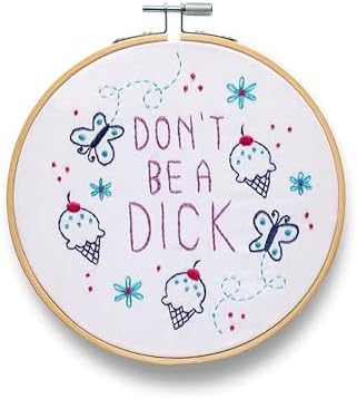 FUNATIC Don't Be A Dick Funny Embroidery Kit for Adults by FUNATIC
