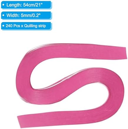 PATIKIL 240pcs Quilling Strips Paper 3/16"(5mm) 21"(54cm) Origami Paper Quilling Strip for Art DIY Hand Craft Christmas, Rose Red - Image 2
