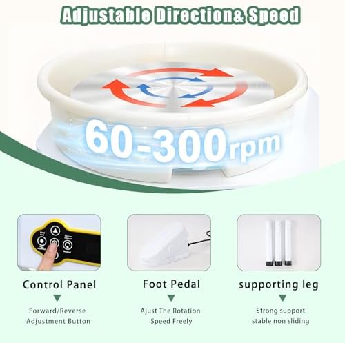 11 inch Pottery Wheel Machine,350W Direct Drive Motor,with LCD Panel，Adjustable Speed Foot Pedal Control,Detachable Basin,Clay Tools for Kids, Adults, Beginners, Art Craft Work Home DIY - Image 4