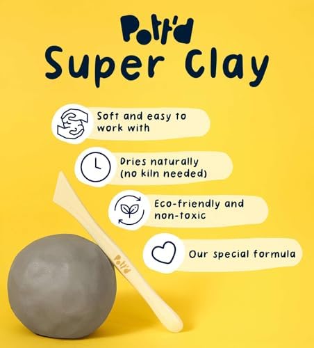 Pott'd Mini Pottery Kits | Air Dry Clay Pottery Kit for Adults | Includes Paints, Brushes, and Potters Tools | Free Online Step-by-Step Tutorial | Perfect for Beginners | Bring The Studio to Your Home - Image 5