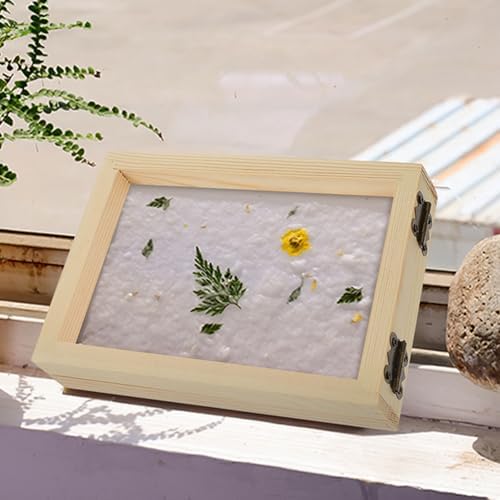 STOBOK 12 Pcs Paper Frame Paper Making Craft Mould Paper Making Mould Frame Tools for Kids Wooden Toys Kids Paper Making Frame Wood Crafts Pulp Painting Copper Formwork Student - Image 2