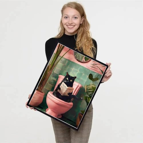 TCDZMYGS Stamped Cross Stitch Kits for Beginners,Bathroom Cat 12x16in - Image 4
