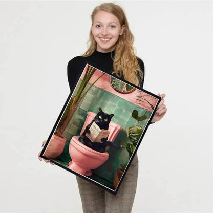 TCDZMYGS Stamped Cross Stitch Kits for Beginners,Bathroom Cat 12x16in - Image 4