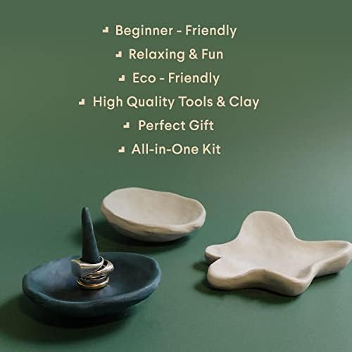 noah Pottery Kit for Beginners - Set Includes Air Dry Clay, Clay Tools and Acrylic Paints - Crafts for Adults (White Clay/Pastel Paint) - Image 3