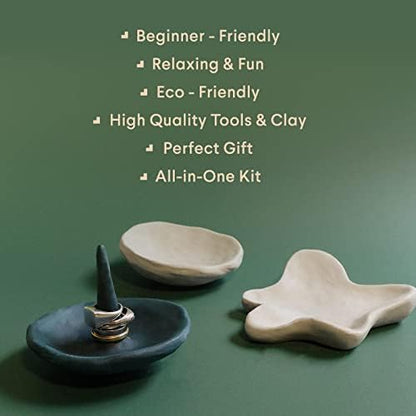 noah Pottery Kit for Beginners - Set Includes Air Dry Clay, Clay Tools and Acrylic Paints - Crafts for Adults (White Clay/Pastel Paint) - Image 3