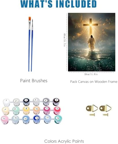 Jesus Paint by Numbers Kit for Adults Framed Canvas 12X16 in, Frameworkless - Image 3