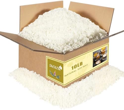 SACATR 10LB Soy Wax for Candle Making, 100% Soy Wax - Natural Candle Wax- No additives and Pure, Premium Quality Candle Wax for Candle Making by SACATR