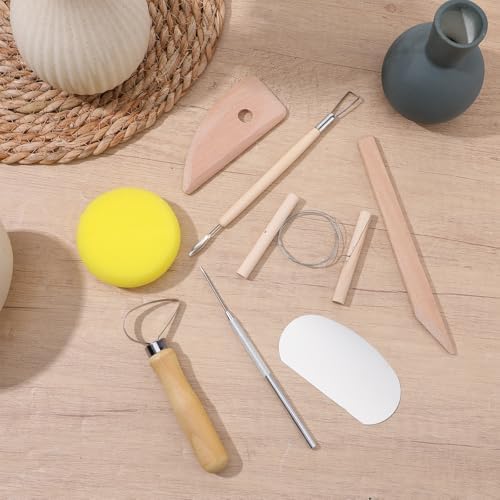 80 Pcs Pottery Tool Kit Sculpting Clay Tool Includes Clay Cutting Modeling Trimming with Wooden Handles Carving Kit for Beginners Carving Shaping - Image 6