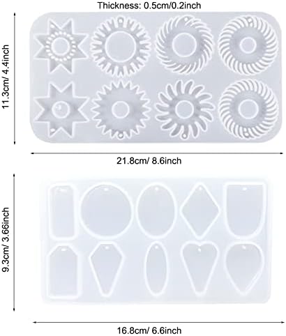 Yayatty Epoxy Resin Molds Kit, Gear Silicone Molds Geometry Pendant Jewelry Casting Resin Silicone Molds with Holes, Black Wax Rope and Pendant Buckle for Jewelry Making - Image 5