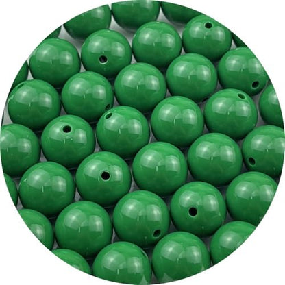 40pcs Acrylic Round Beads for Crafts 16mm Resin Candy Color Spacer Beads with Hole for Jewelry Making Sewing Crafts Decoration Necklaces Bracelets Earrings Supplies(Dark Green) by Unknown
