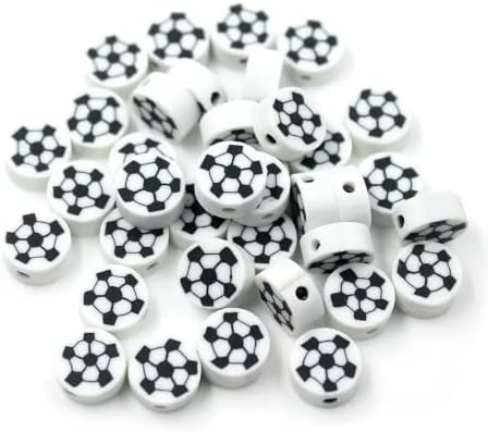 100 Pcs Soccer Ball Polymer Clay Beads Mixed Heishi Spacer Beads Supplies for DIY Bracelet Earring Necklace Jewelry Making - Image 2