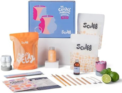 Sculpd Candle Making Kit, Air Dry Clay, 2 Candles, Basil & Citrus Fragrance by Sculpd