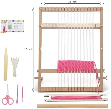 Weaving Loom for Beginners Adults/Kids and 1 Set of Weaving Works Complete Yarn Kit with Detailed Friendly Instructions, Parents and Children in The Holiday Experience Weaving Brings Fun Green - Image 2