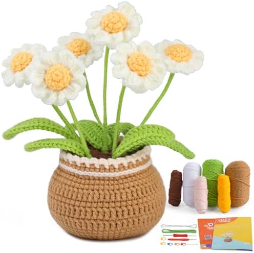 kgxulr Crochet Kit, Little Daisy Knitting Kit, Crochet Kit for Beginners by kgxulr