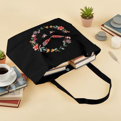 ERKOON Embroidery Canvas Tote Bag for Beginners, Floral Arts Crafts Cross Stitch Kits for Adults Including Stamped Embroidery Bag with Hoops, Needle, Instruction and Color Threads (Butterfly) - Image 6